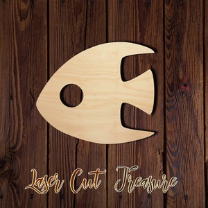 Fish - Unfinished Laser Cut Wood Shape - 1/8&quot; Baltic Birch Plywood - Please read item description