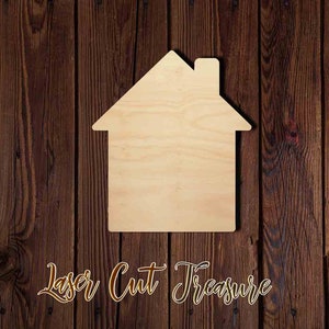 House - Unfinished Laser Cut Wood Shape - 1/8&quot; Baltic Birch Plywood - Please read item description