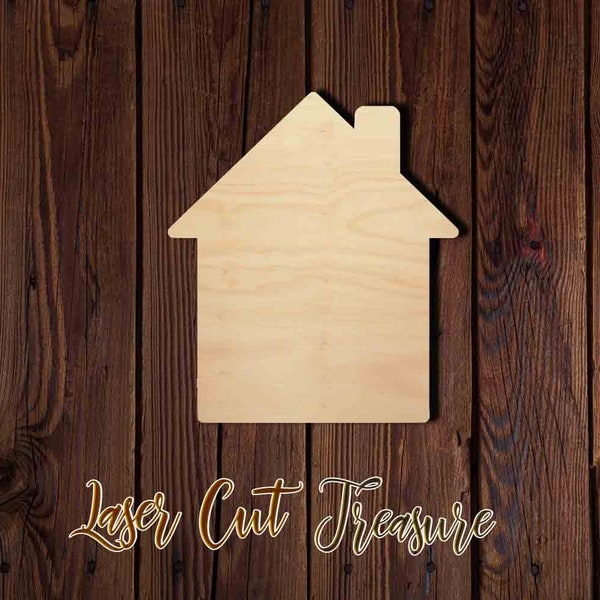 House - Unfinished Laser Cut Wood Shape