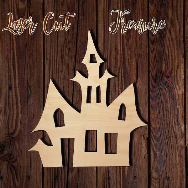 Haunted House - Halloween - Unfinished Laser Cut Wood Shape