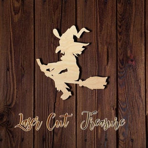 Witch - Halloween - Unfinished Laser Cut Wood Shape - 1/8&quot; Baltic Birch Plywood - Please read item description