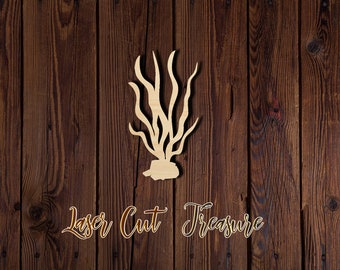 Seaweed - Summer - Unfinished Laser Cut Wood Shape - 1/8" Baltic Birch Plywood - Please read item description