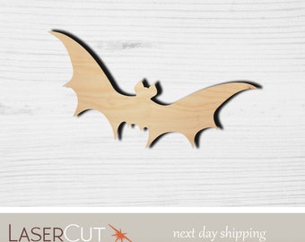 Bat - Halloween - Unfinished Laser Cut Wood Shape - 1/8&quot; Baltic Birch Plywood - Please read item description