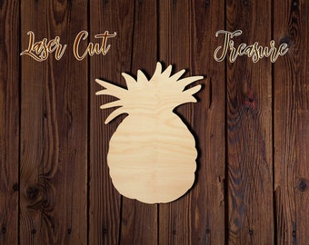 Pineapple - Summer - Unfinished Laser Cut Wood Shape - 1/8" Baltic Birch Plywood - Please read item description