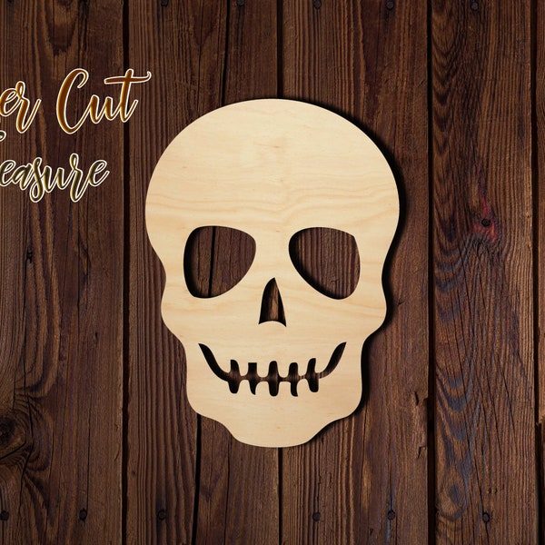 Skull - Halloween - Unfinished Laser Cut Wood Shape