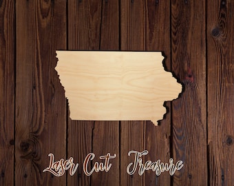 Iowa State - USA - Unfinished Laser Cut Wood Shape - 1/8" Baltic Birch Plywood - Please read item description