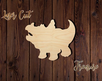 Dinosaur - Unfinished Laser Cut Wood Shape - 1/8" Baltic Birch Plywood - Please read item description