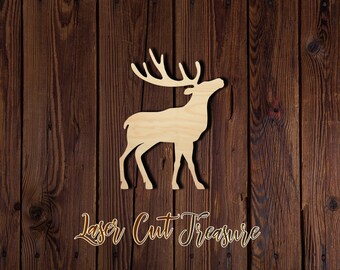Deer - Unfinished Laser Cut Wood Shape - 1/8" Baltic Birch Plywood - Please read item description