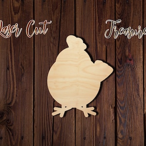 Chicken - Unfinished Laser Cut Wood Shape - 1/8&quot; Baltic Birch Plywood - Please read item description
