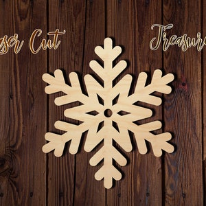 Snowflake - Christmas - Unfinished Laser Cut Wood Shape - 1/8" Baltic Birch Plywood - Please read item description