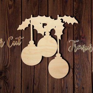 Christmas Ornament - Christmas - Unfinished Laser Cut Wood Shape - 1/8&quot; Baltic Birch Plywood - Please read item description