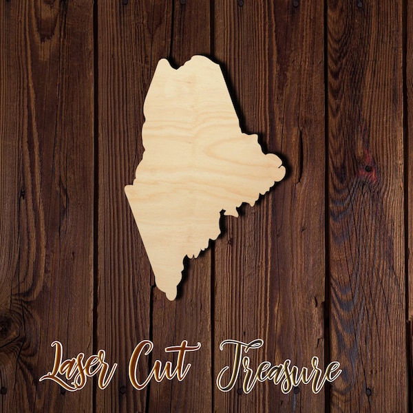 Maine State - USA - Unfinished Laser Cut Wood Shape