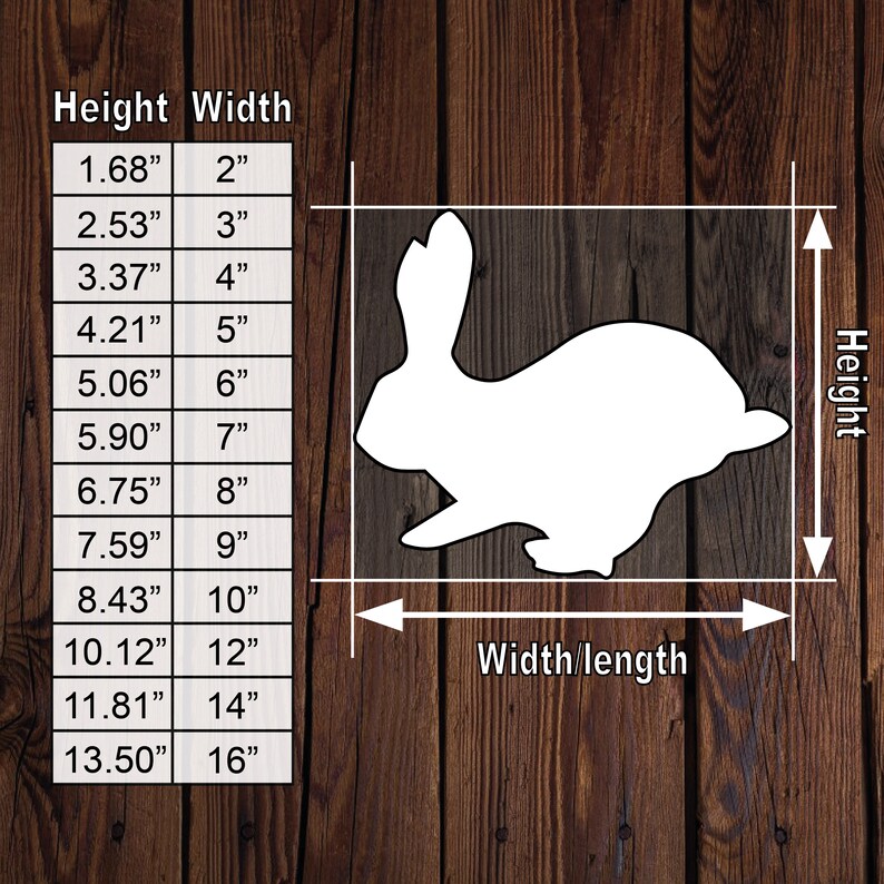 Rabbit - Unfinished Laser Cut Wood Shape - 1/8