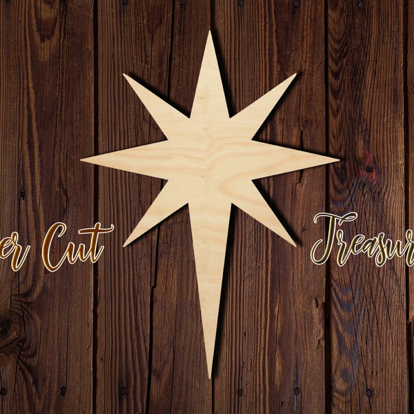 Bethlehem Star - Christmas - Unfinished Laser Cut Wood Shape