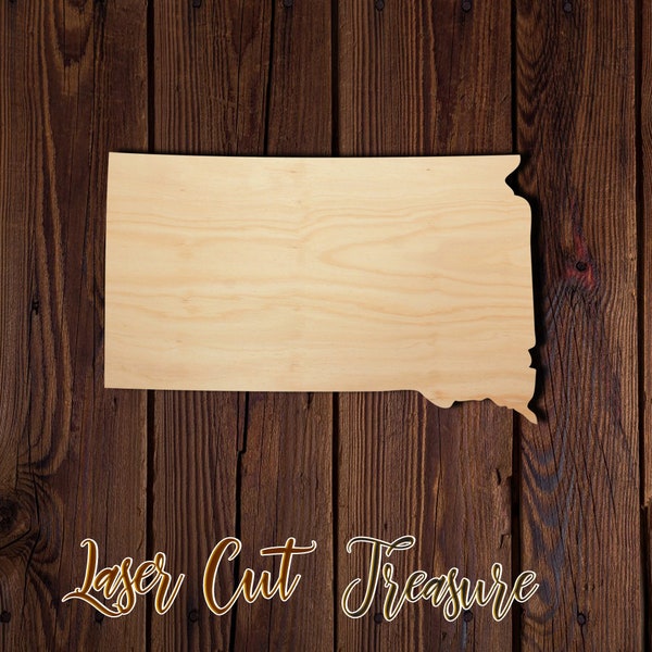 South Dakota State - USA - Unfinished Laser Cut Wood Shape