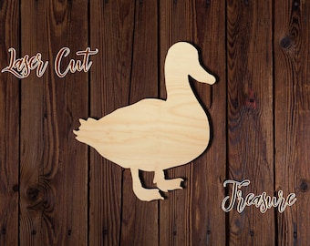 Duck - Unfinished Laser Cut Wood Shape - 1/8&quot; Baltic Birch Plywood - Please read item description