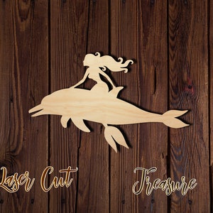 Mermaid - Unfinished Laser Cut Wood Shape - 1/8&quot; Baltic Birch Plywood - Please read item description