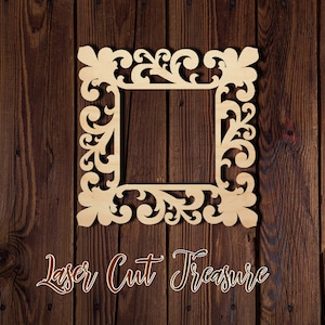 Fancy Frame - Unfinished Laser Cut Wood Shape - 1/8&quot; Baltic Birch Plywood - Please read item description