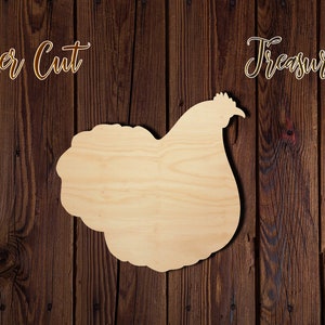Hen - Chicken - Easter - Unfinished Laser Cut Wood Shape - 1/8&quot; Baltic Birch Plywood - Please read item description