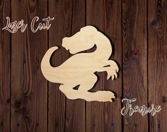 Dinosaur - Unfinished Laser Cut Wood Shape - 1/8" Baltic Birch Plywood - Please read item description