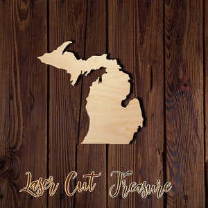 Michigan State - USA - Unfinished Laser Cut Wood Shape - 1/8&quot; Baltic Birch Plywood - Please read item description