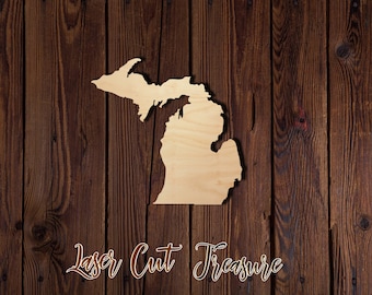 Michigan State - USA - Unfinished Laser Cut Wood Shape - 1/8" Baltic Birch Plywood - Please read item description