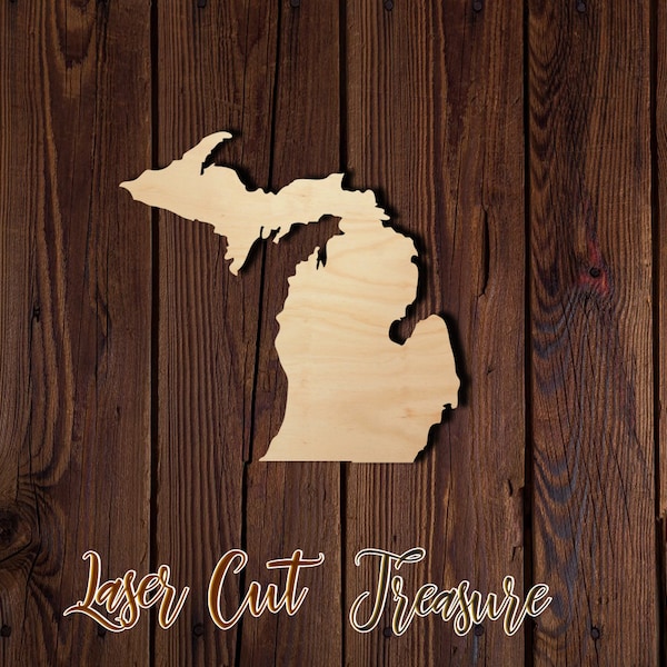 Wood Cutout Michigan Etsy