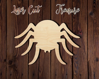 Spider - Halloween - Unfinished Laser Cut Wood Shape - 1/8" Baltic Birch Plywood - Please read item description