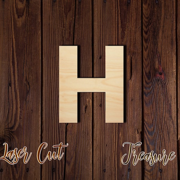 H - Letter - Unfinished Laser Cut Wood Shape