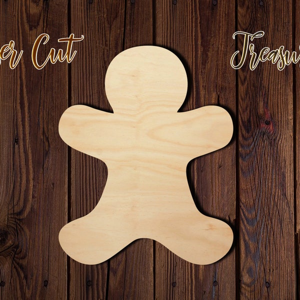 Gingerbread Man - Christmas - Unfinished Laser Cut Wood Shape