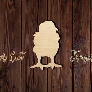 Chick - Unfinished Laser Cut Wood Shape - 1/8&quot; Baltic Birch Plywood - Please read item description