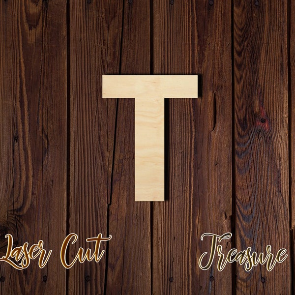T - Letter - Unfinished Laser Cut Wood Shape
