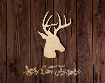 Deer - Unfinished Laser Cut Wood Shape - 1/8" Baltic Birch Plywood - Please read item description