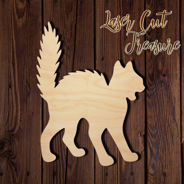 Cat - Halloween - Unfinished Laser Cut Wood Shape