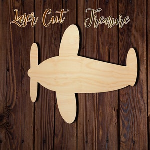Airplane - Unfinished Laser Cut Wood Shape - 1/8&quot; Baltic Birch Plywood - Please read item description