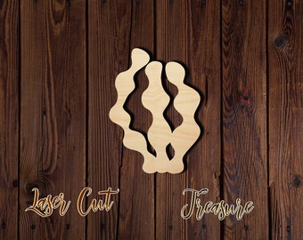 Seaweed - Summer - Unfinished Laser Cut Wood Shape - 1/8" Baltic Birch Plywood - Please read item description