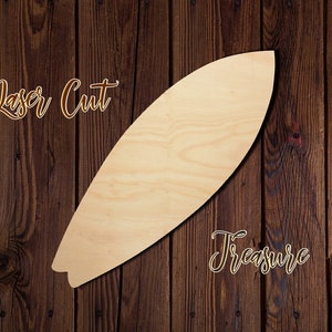 Surf Board Shape - Unfinished Laser Cut Wood Shape - 1/8&quot; Baltic Birch Plywood - Please read item description