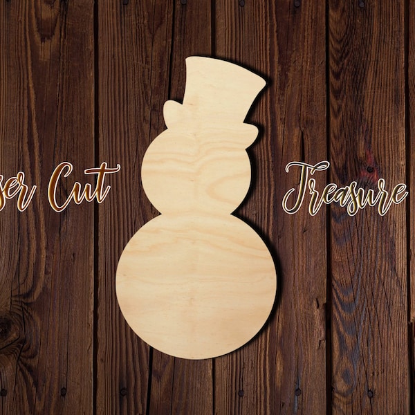 Snowman - Christmas - Unfinished Laser Cut Wood Shape