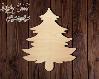 Tree - Christmas - Unfinished Laser Cut Wood Shape - 1/8" Baltic Birch Plywood - Please read item description
