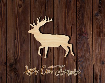 Deer - Unfinished Laser Cut Wood Shape - 1/8" Baltic Birch Plywood - Please read item description