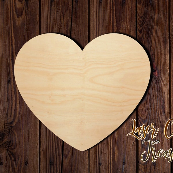 Heart - Valentine's Day - Unfinished Laser Cut Wood Shape