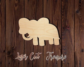 Elephant - Unfinished Laser Cut Wood Shape - 1/8" Baltic Birch Plywood - Please read item description