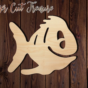 Fish - Unfinished Laser Cut Wood Shape - 1/8&quot; Baltic Birch Plywood - Please read item description