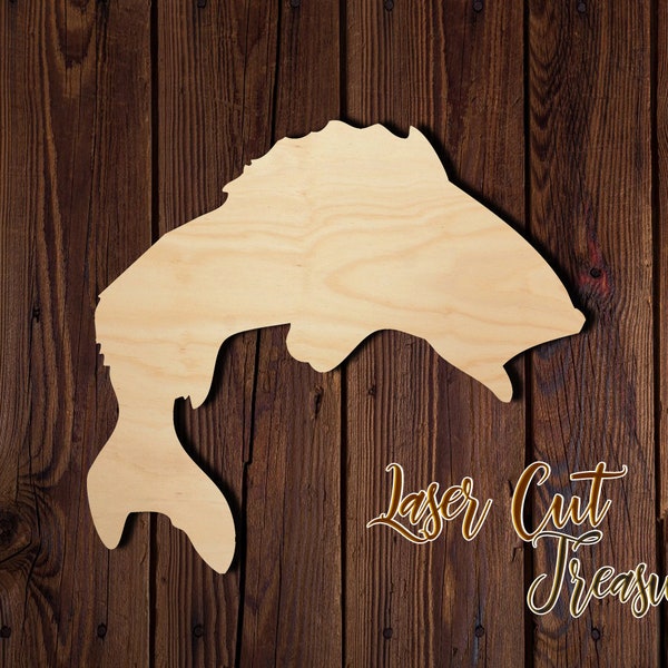 Bass - Fish - Unfinished Laser Cut Wood Shape