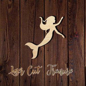 Mermaid - Unfinished Laser Cut Wood Shape - 1/8&quot; Baltic Birch Plywood - Please read item description