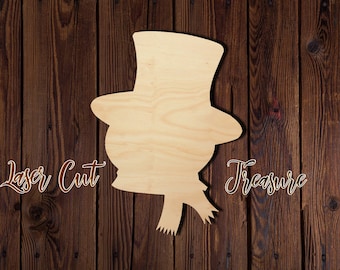 Snowman Christmas Unfinished Laser Cut Wood Shape 1/8