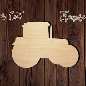 Tractor - Unfinished Laser Cut Wood Shape - 1/8&quot; Baltic Birch Plywood - Please read item description