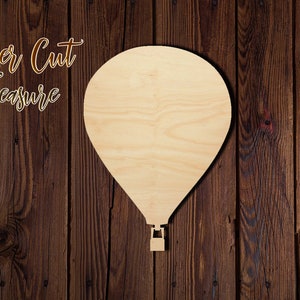 Hot Air Balloon Shape - Multiple Sizes - Laser Cut Unfinished Wood Cutout Shapes - 1/8&quot; Baltic Birch Plywood - Please read item description