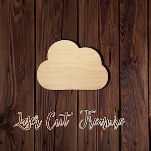 Cloud Shape - Unfinished Laser Cut Wood Shape - 1/8&quot; Baltic Birch Plywood - Please read item description
