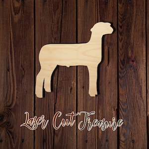 Sheep - Unfinished Laser Cut Wood Shape - 1/8&quot; Baltic Birch Plywood - Please read item description